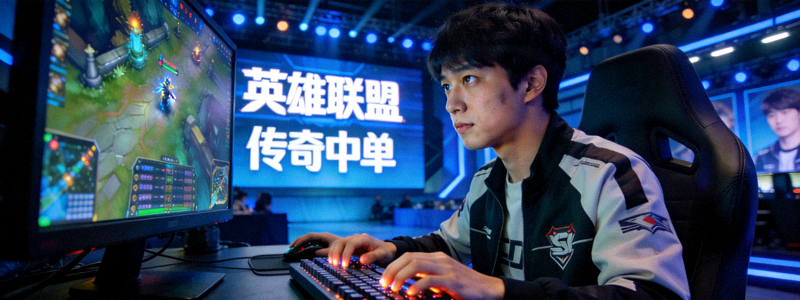 明星选手Faker李相赫在比赛中专注操作 - 英雄联盟传奇中单