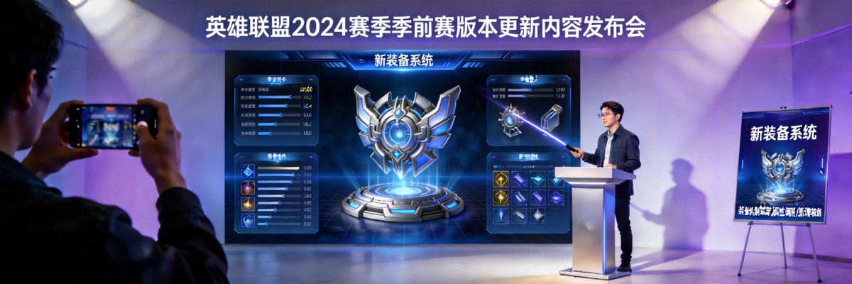 英雄联盟2024赛季季前赛版本更新内容发布会现场 - 设计师讲解新装备系统